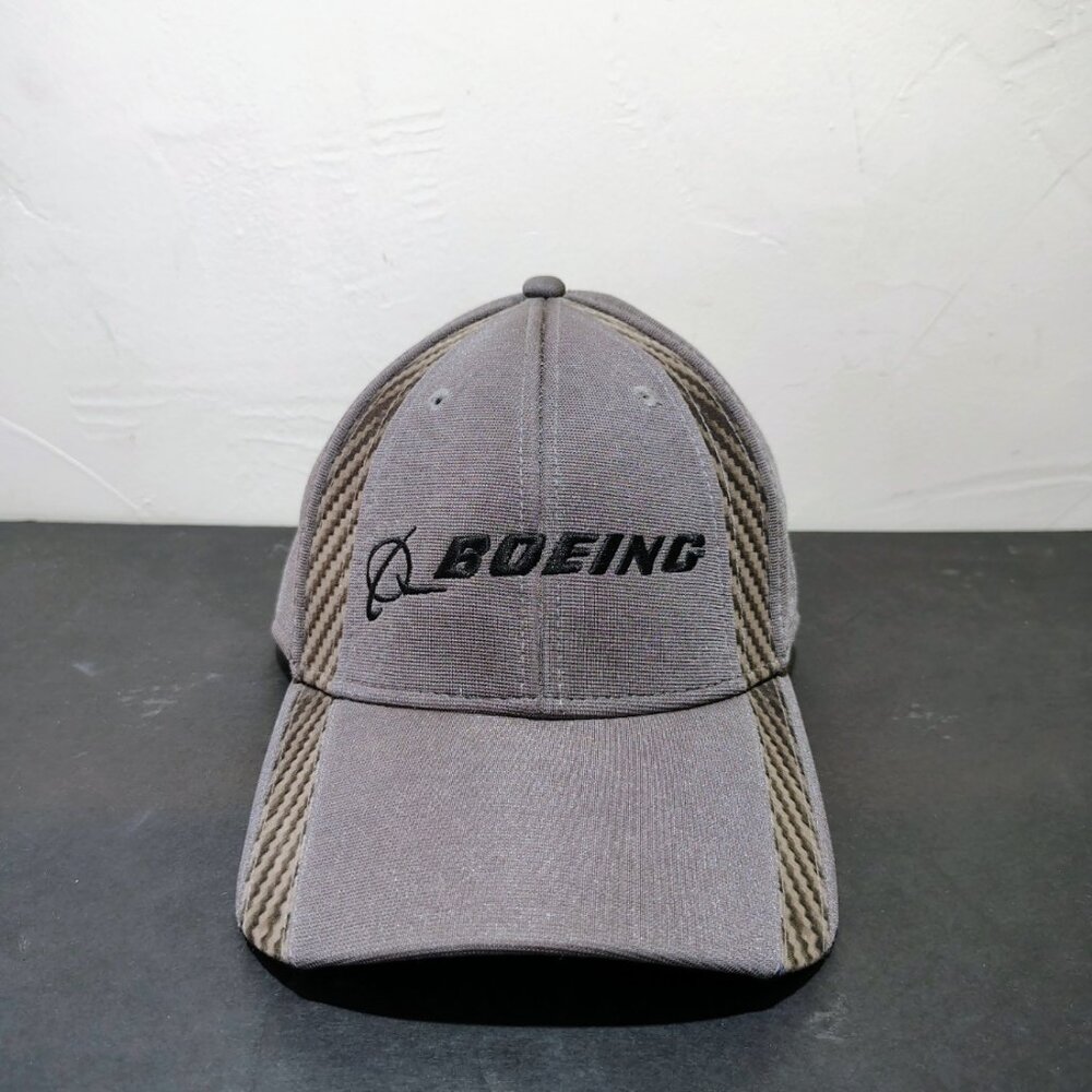 Boing Hat Cap Carbon Fiber Signature Fitted Embroidered Spell Out Logo Panel